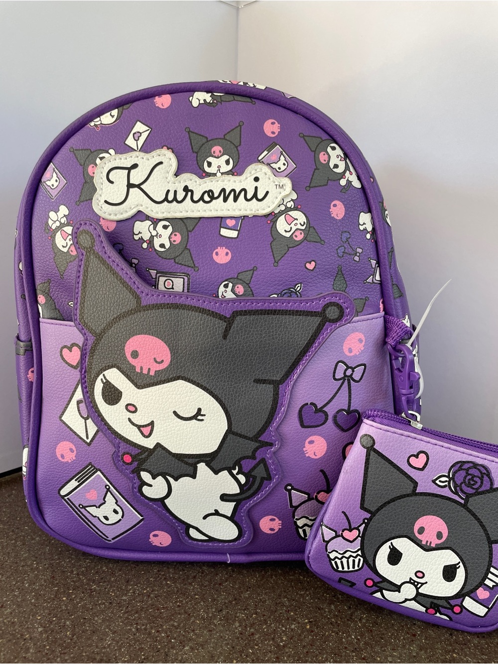 NWOT Sanrio Kuromi Purple Mini Backpack with Coin Pouch